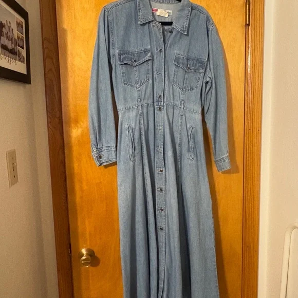 Vintage Denim Midi Dress - Picture 6 of 7